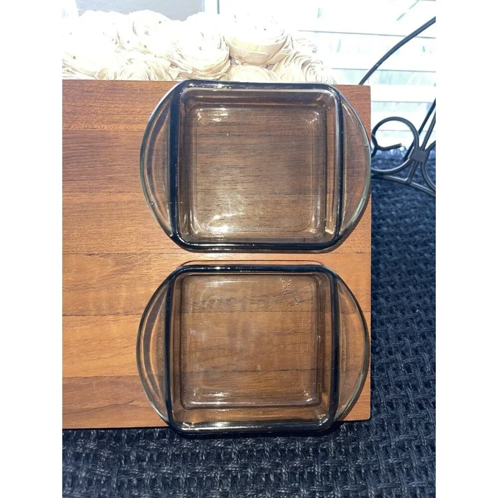 Vintage Mandalay Genuine‎ Teak Serving Tray With Glass Inserts - Picture 2 of 14